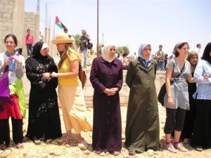 Israeli and Palestinian Women Protest the Seperation Wall at Bilin Image Courtesy of Gush Shalom