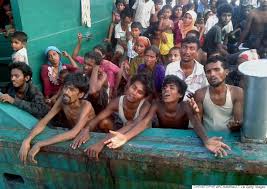 Rohingya refugees stranded on the Andaman Sea. Photo, Christophe Archambault, Getty Images.